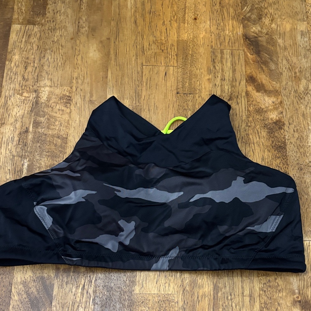 Women’s Athleta Black Camo High-Neck Swim Top